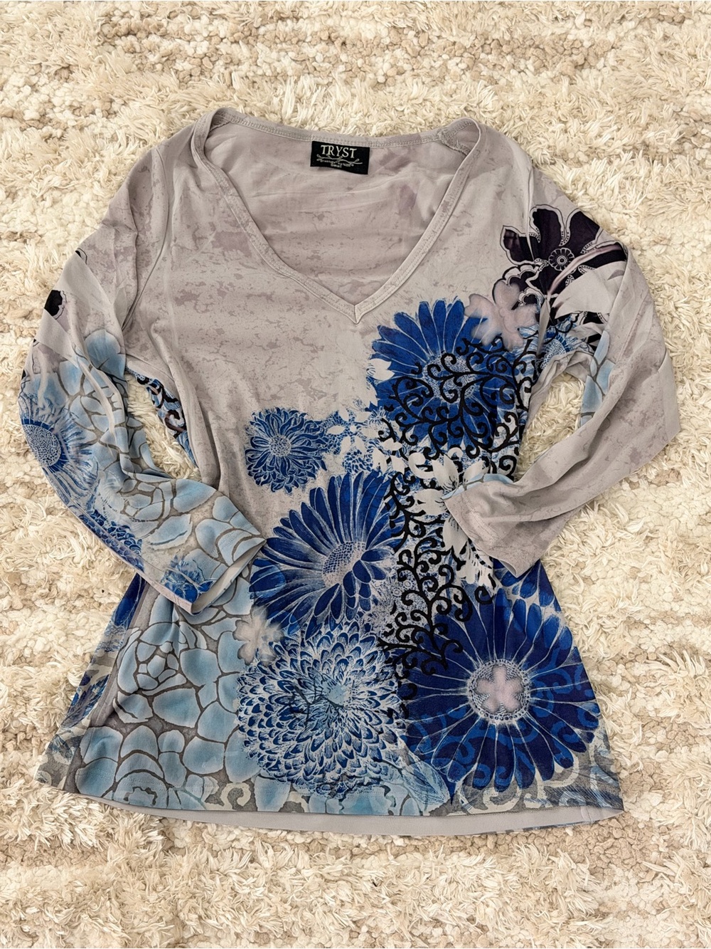Y2K 3/4 sleeve top
